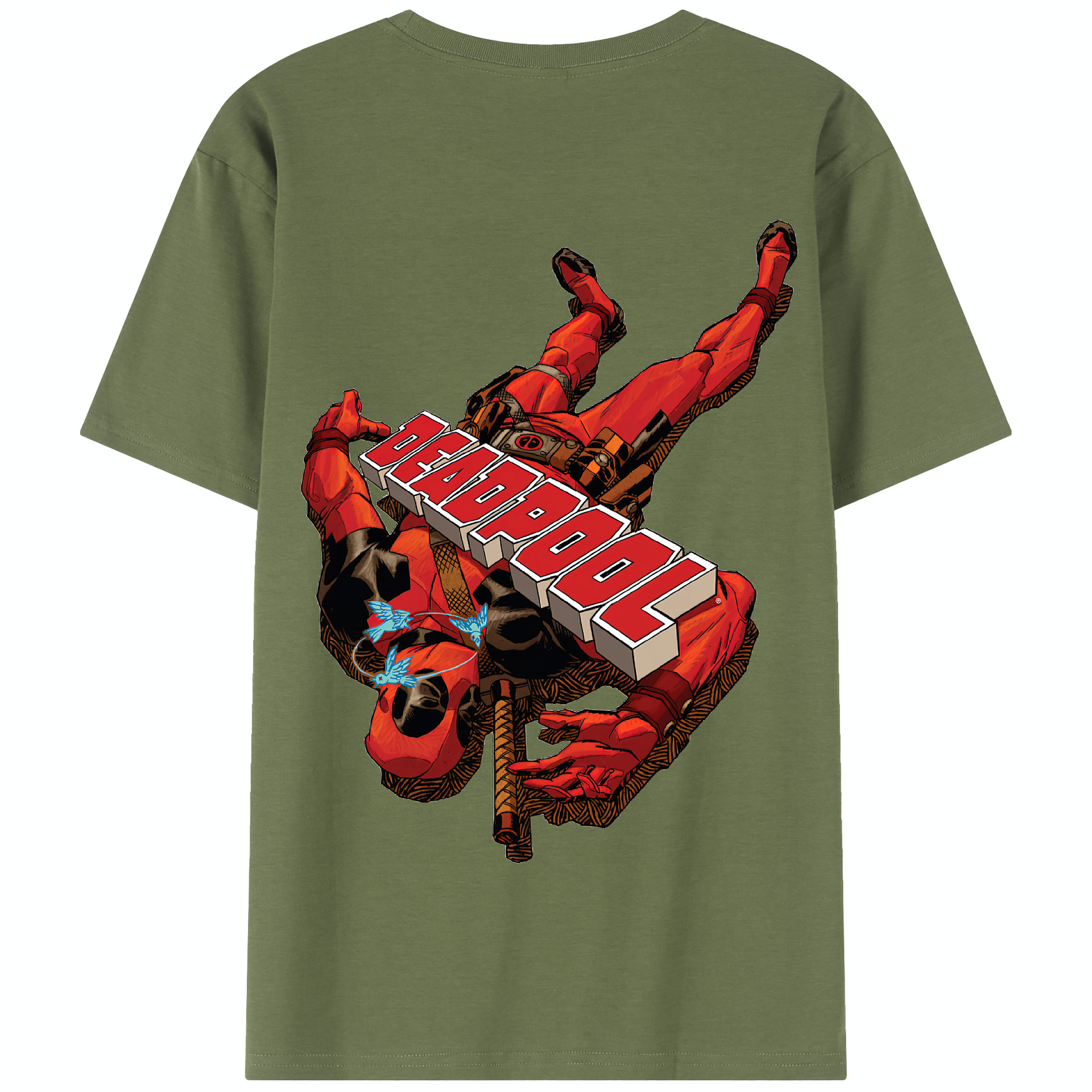 （画像用） Deadpool デッドプール 綿100％半袖Tシャツ（背面プリント）